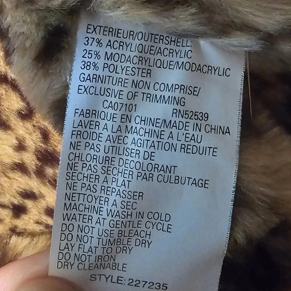 Utex Design Faux Micro Suede/Fur Leopard Print Jacket Size Medium-EUC - Picture 14 of 16